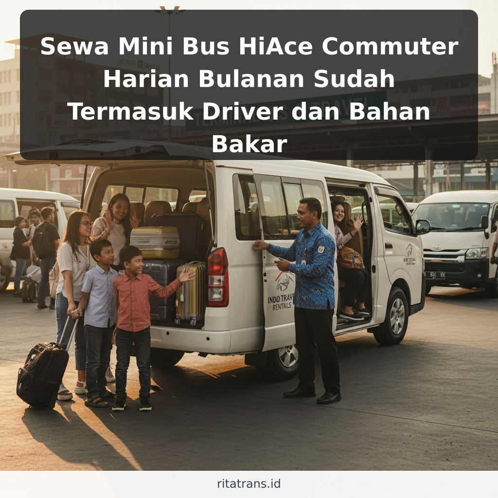Sewa Mini Bus HiAce Commuter Harian Bulanan Sudah Termasuk Driver dan Bahan Bakar