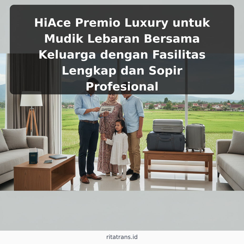 HiAce Premio Luxury untuk Mudik Lebaran Bersama Keluarga dengan Fasilitas Lengkap dan Sopir Profesional
